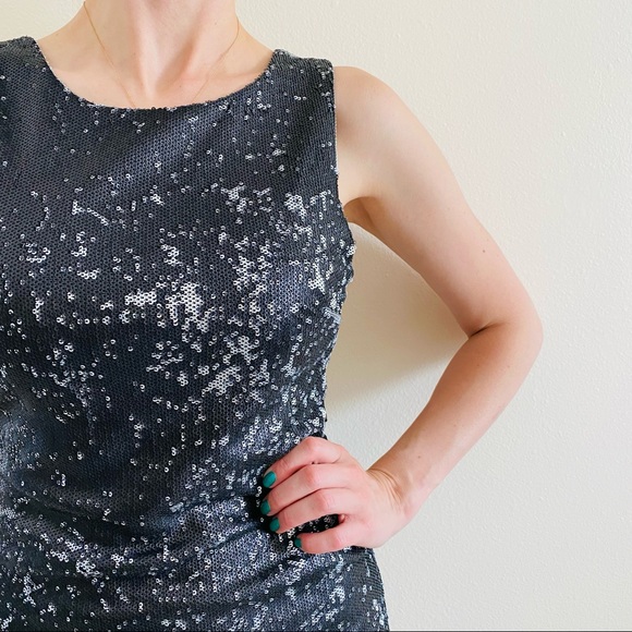 GB Black Sequins Mesh Mini Party Bodycon Dress - Picture 4 of 11